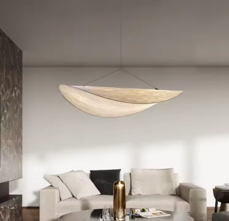 Papieren Hanglamp – Moderne Kroonluchter met zwarte standaard – 40/60/80/100cm