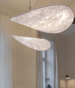 Papieren Hanglamp – Moderne Kroonluchter met zwarte standaard – 40/60/80/100cm