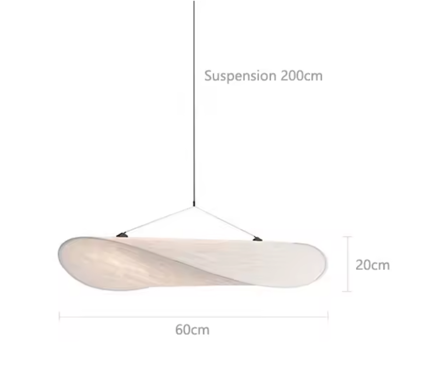 Papieren Hanglamp – Moderne Kroonluchter met zwarte standaard – 40/60/80/100cm