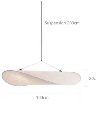 Papieren Hanglamp – Moderne Kroonluchter met zwarte standaard – 40/60/80/100cm