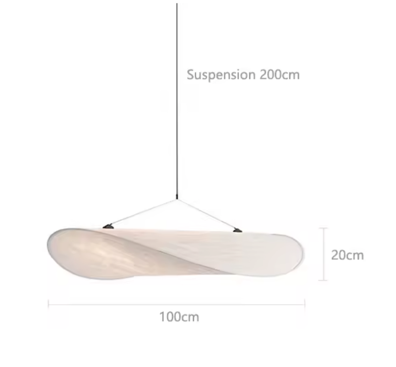 Papieren Hanglamp – Moderne Kroonluchter met zwarte standaard – 40/60/80/100cm