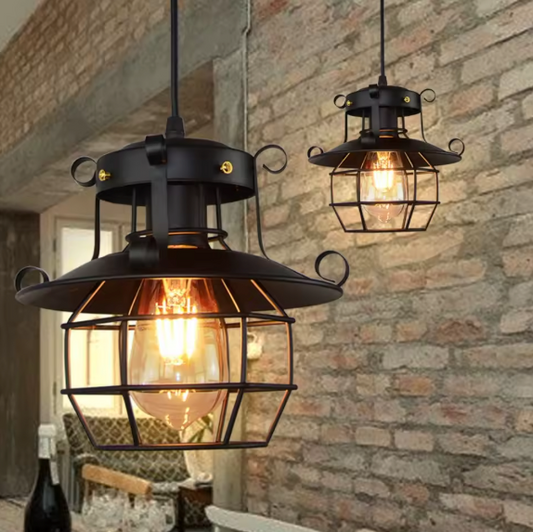 Industriële Retro Hanglamp – Creatieve LED Kroonluchter voor Eetkamer, Bar & Slaapkamer