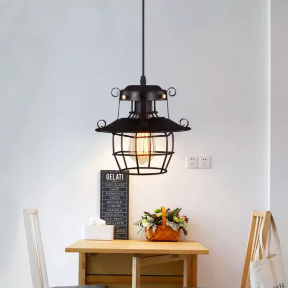 Industriële Retro Hanglamp – Creatieve LED Kroonluchter voor Eetkamer, Bar & Slaapkamer