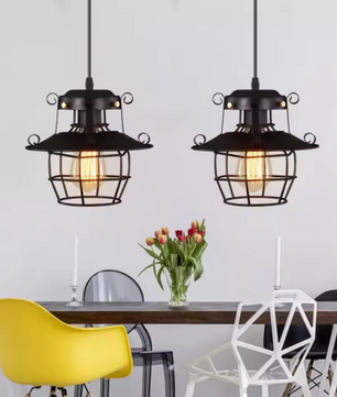 Industriële Retro Hanglamp – Creatieve LED Kroonluchter voor Eetkamer, Bar & Slaapkamer