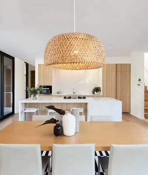 Bamboe Hanglamp – Handgeweven Rotan Lantaarn, Natuurlijke E27