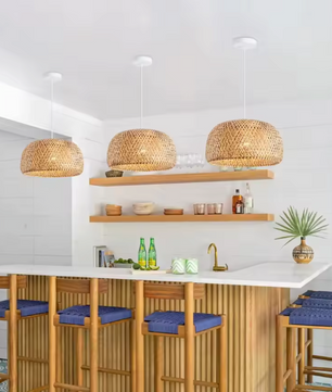 Bamboe Hanglamp – Handgeweven Rotan Lantaarn, Natuurlijke E27