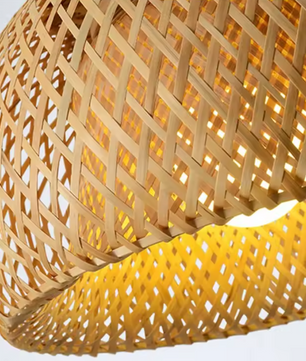 Bamboe Hanglamp – Handgeweven Rotan Lantaarn, Natuurlijke E27