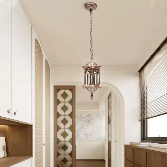 Vintage Buiten Hanglamp – Waterdicht Aluminium & Glas, Europese Stijl