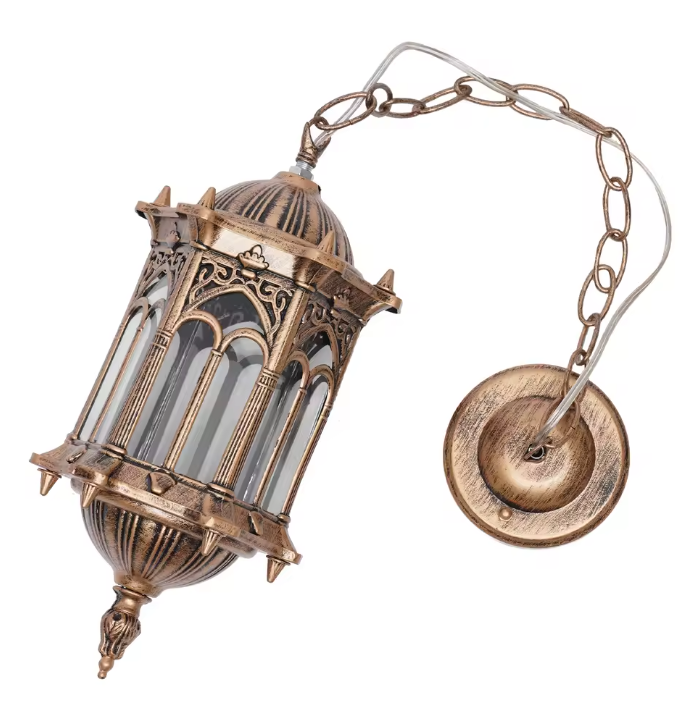 Vintage Buiten Hanglamp – Waterdicht Aluminium & Glas, Europese Stijl