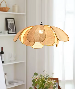 Nordic Handgeweven Lotus Kroonluchter – Retro Design met E27 Fitting