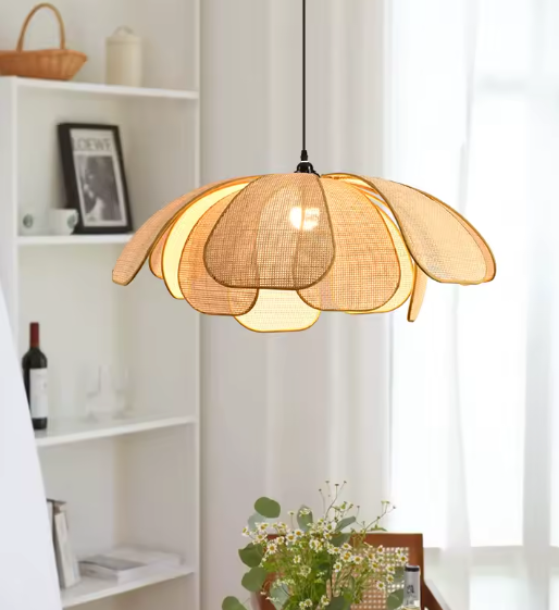 Nordic Handgeweven Lotus Kroonluchter – Retro Design met E27 Fitting