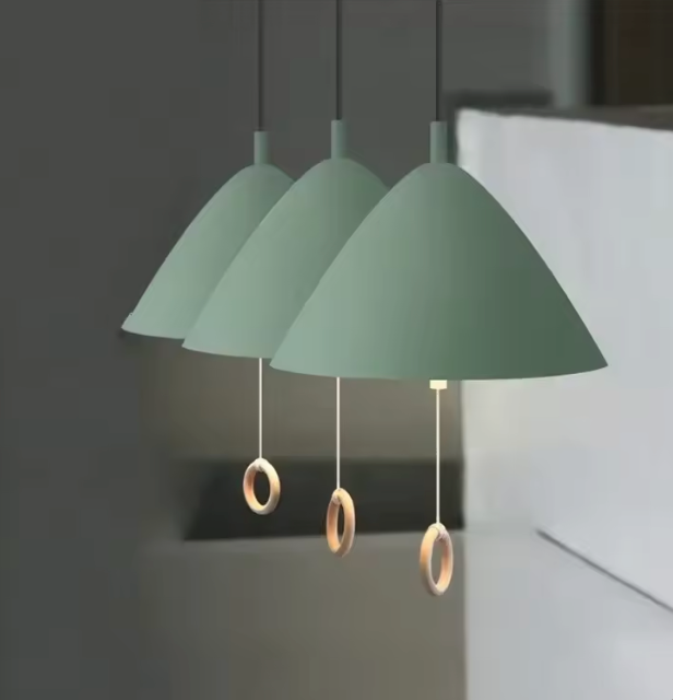 Deense Hanglamp Macaron – Moderne Plafondlamp met Trekschakelaar