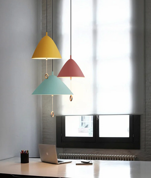 Deense Hanglamp Macaron – Moderne Plafondlamp met Trekschakelaar