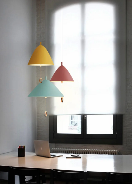 Deense Hanglamp Macaron – Moderne Plafondlamp met Trekschakelaar