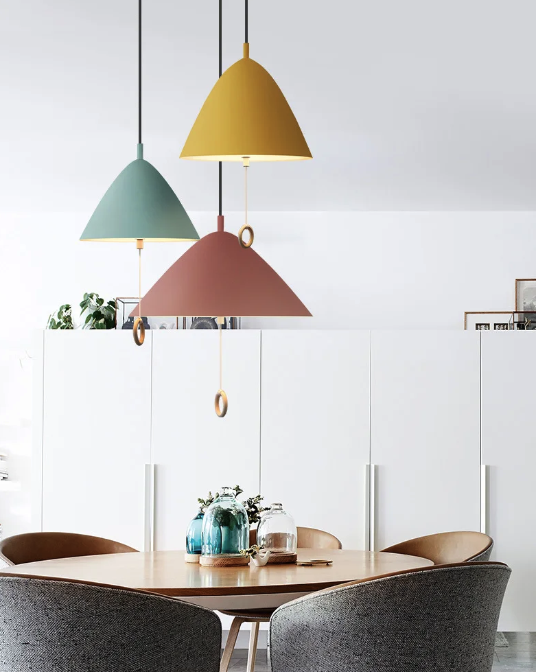 Deense Hanglamp Macaron – Moderne Plafondlamp met Trekschakelaar