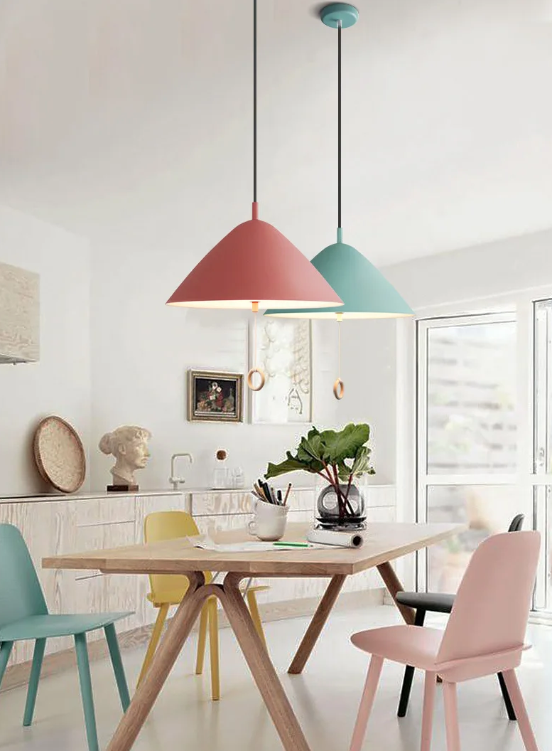 Deense Hanglamp Macaron – Moderne Plafondlamp met Trekschakelaar