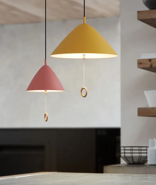 Deense Hanglamp Macaron – Moderne Plafondlamp met Trekschakelaar