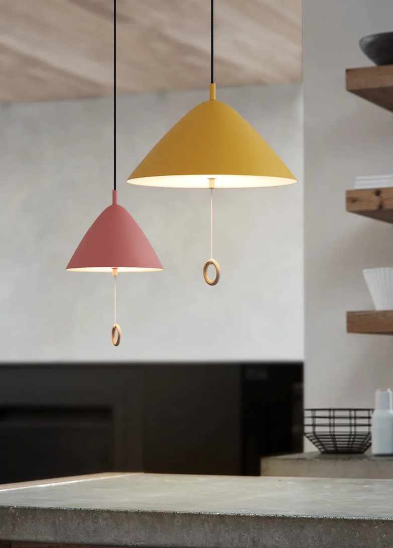 Deense Hanglamp Macaron – Moderne Plafondlamp met Trekschakelaar