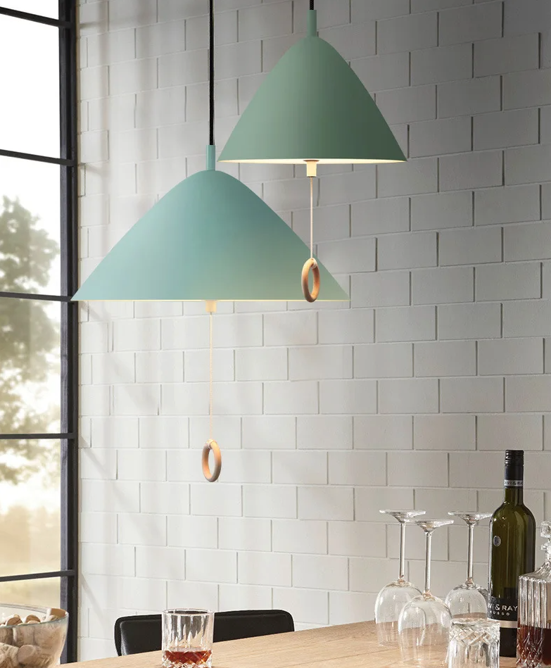 Deense Hanglamp Macaron – Moderne Plafondlamp met Trekschakelaar