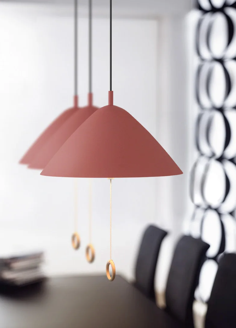 Deense Hanglamp Macaron – Moderne Plafondlamp met Trekschakelaar