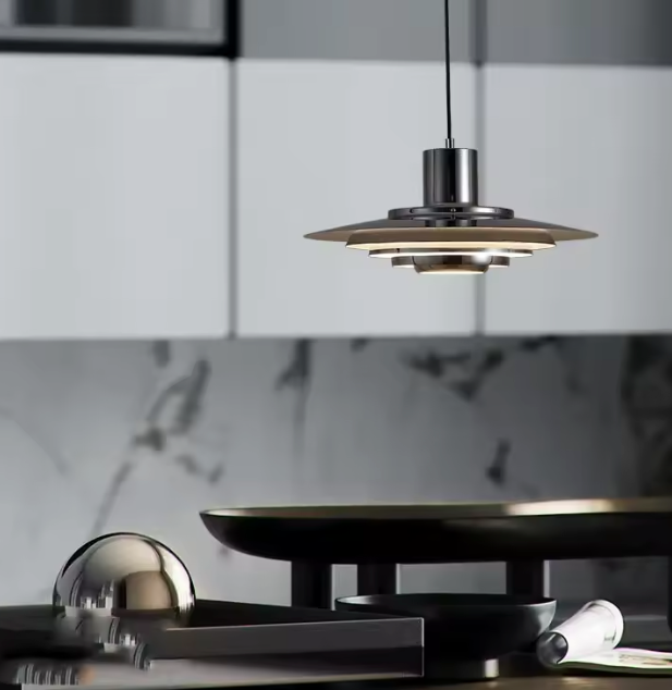 Nordic Minimalistische Hanglamp – Zilver LED Plafondlamp voor Keuken, Woonkamer & Slaapkamer