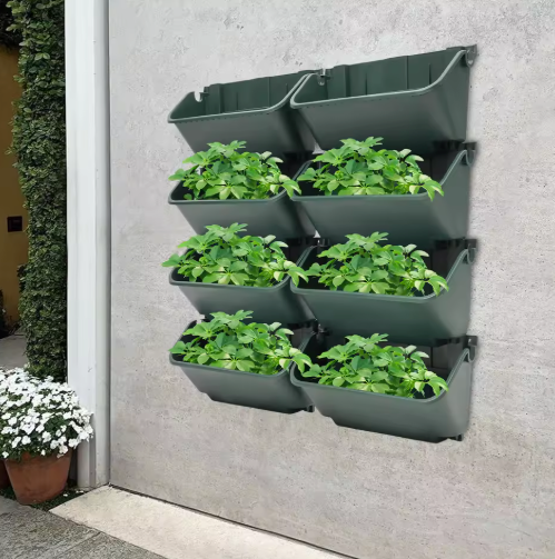 Set van 8 Wandgemonteerde Plantenbakken – Creëer een Verticale Tuin voor Binnen & Buiten
