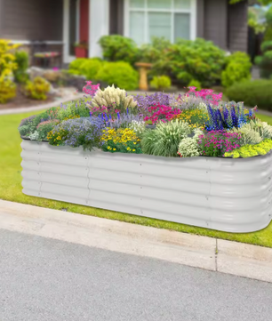 Rechthoekige Metalen Plantenbak 150 × 60 × 43 cm – Aluminium-Verzinkt Staal, Duurzaam & Weerbestendig