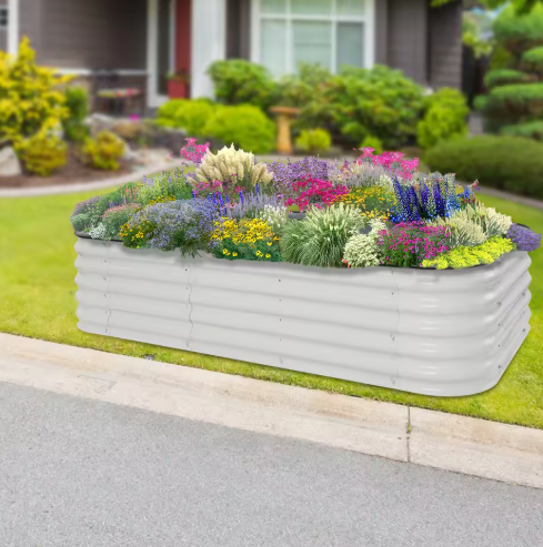Rechthoekige Metalen Plantenbak 150 × 60 × 43 cm – Aluminium-Verzinkt Staal, Duurzaam & Weerbestendig