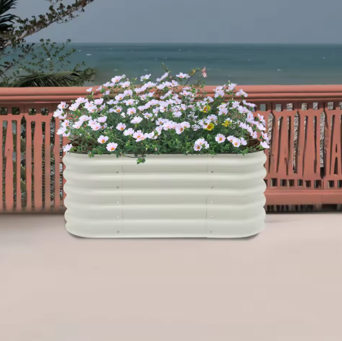 Rechthoekige Metalen Plantenbak 150 × 60 × 43 cm – Aluminium-Verzinkt Staal, Duurzaam & Weerbestendig