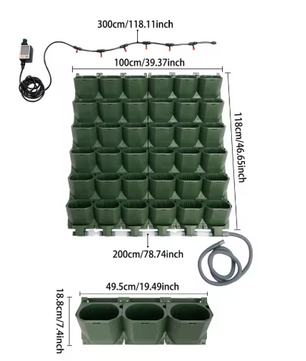 Wandgemonteerde Zelfwatergevende Plantenbak met Automatisch Besproeiingsmechanisme – 36 Plantbekers & Timer