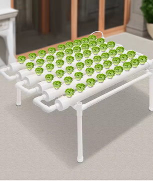 Hydrocultuur Kweekset voor Tuinplanten – 54 Plantplaatsen, 6 Pijpen, PVC-U, Grondloze Teelt voor Groenten en Bloemen