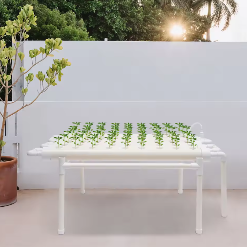 Hydrocultuur Kweekset voor Tuinplanten – 54 Plantplaatsen, 6 Pijpen, PVC-U, Grondloze Teelt voor Groenten en Bloemen