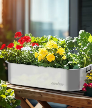 Set van 3 Tuinplantenbakken – Roestvrij Staal, Verhoogde Plantenbedden voor Groenten, Bloemen en Kruiden