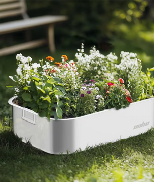 Set van 3 Tuinplantenbakken – Roestvrij Staal, Verhoogde Plantenbedden voor Groenten, Bloemen en Kruiden