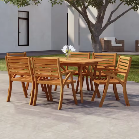 LIFERUN Aluminium WPC Garden Table, 110x70cm Rectangular