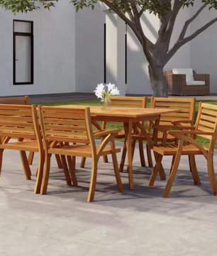Rechthoekige Tuintafel met Parasolgat – WPC & Aluminium, Weerbestendig en Lichtgewicht
