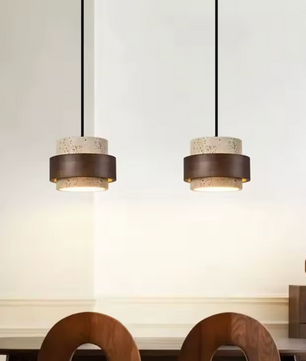 Travertijn Hanglamp – Creatieve Natuurlijke LED Binnenlamp