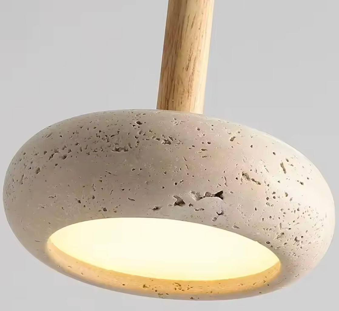 Travertijn Hanglamp – Creatieve Natuurlijke LED Binnenlamp
