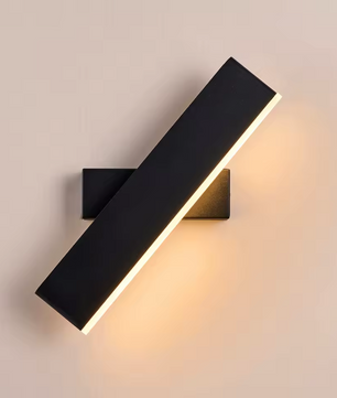 LED Wandlamp Zwart – 360° Draaibare Acryl & Metalen Wandkandelaar, 7W Warm Licht