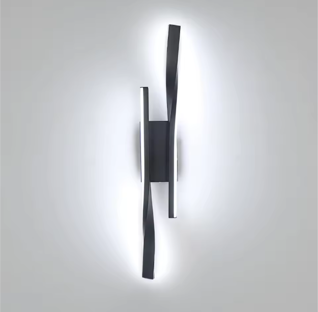 LED Wandlamp Zwart 42 cm – 16W Aluminium & Acryl, 6500K Koel Wit Licht