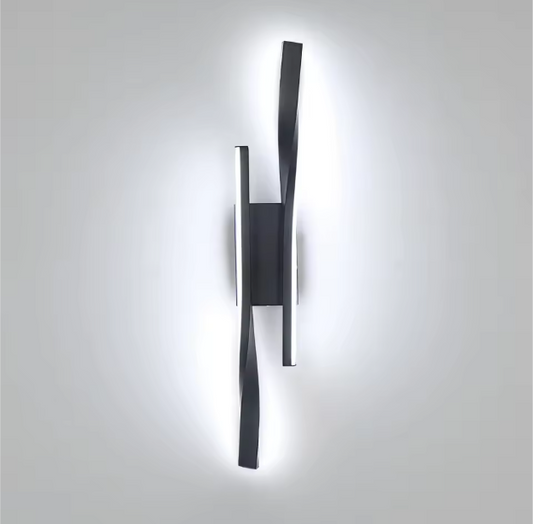 LED Wandlamp Zwart 42 cm – 16W Aluminium & Acryl, 6500K Koel Wit Licht
