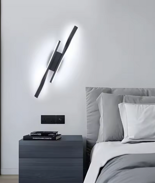LED Wandlamp Zwart 42 cm – 16W Aluminium & Acryl, 6500K Koel Wit Licht
