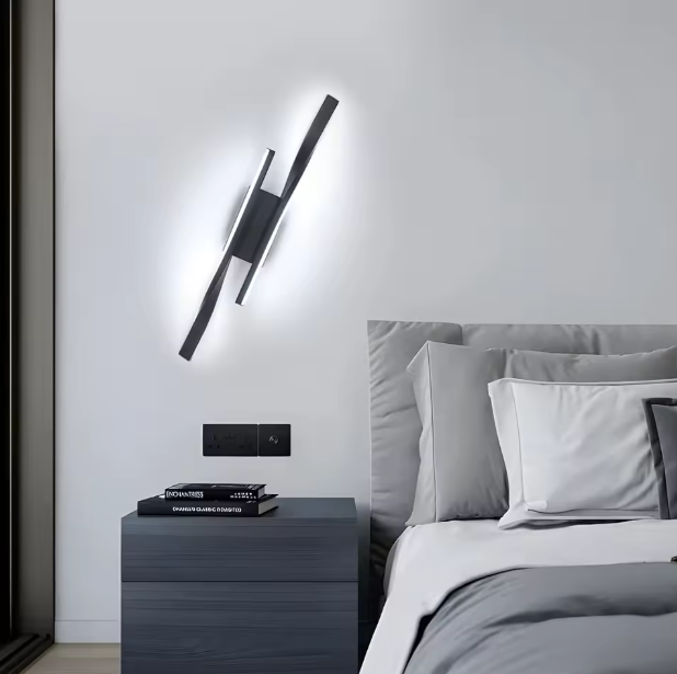 LED Wandlamp Zwart 42 cm – 16W Aluminium & Acryl, 6500K Koel Wit Licht