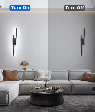 LED Wandlamp Zwart 42 cm – 16W Aluminium & Acryl, 6500K Koel Wit Licht