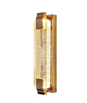 Moderne LED Wandlamp 38 cm – Gouden Kristal & Metaal, 12W Warm Wit Licht