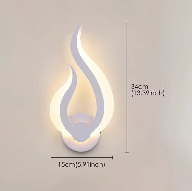 Moderne LED Wandlamp – 10W, 3000K Warm Wit, Vlamvormig Design