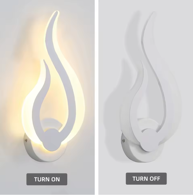 Moderne LED Wandlamp – 10W, 3000K Warm Wit, Vlamvormig Design