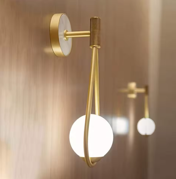Moderne Geometrische Wandlamp – Gouden E27 IJzeren Kandelaar