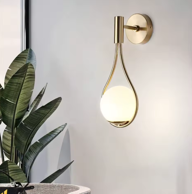 Moderne Geometrische Wandlamp – Gouden E27 IJzeren Kandelaar