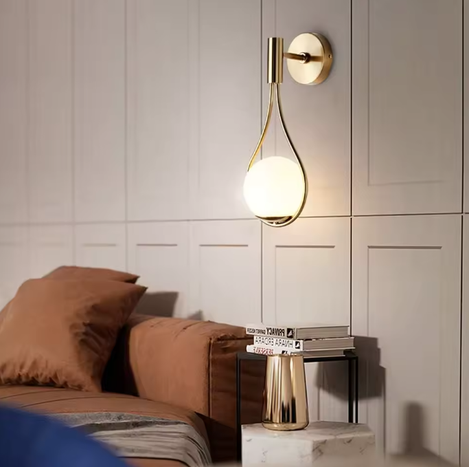 Moderne Geometrische Wandlamp – Gouden E27 IJzeren Kandelaar